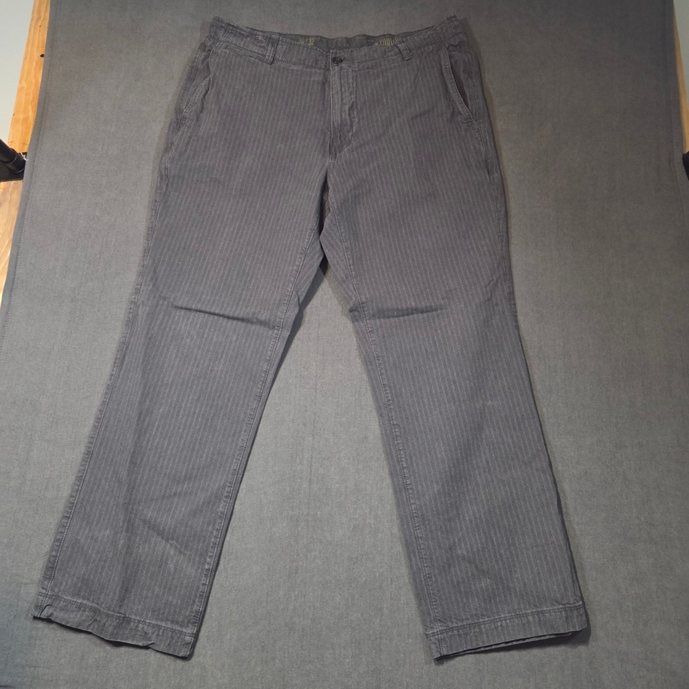 Gap Khakis The Surplus Pants Mens 38x32 Gray Pinstripe Straight Leg Cotton